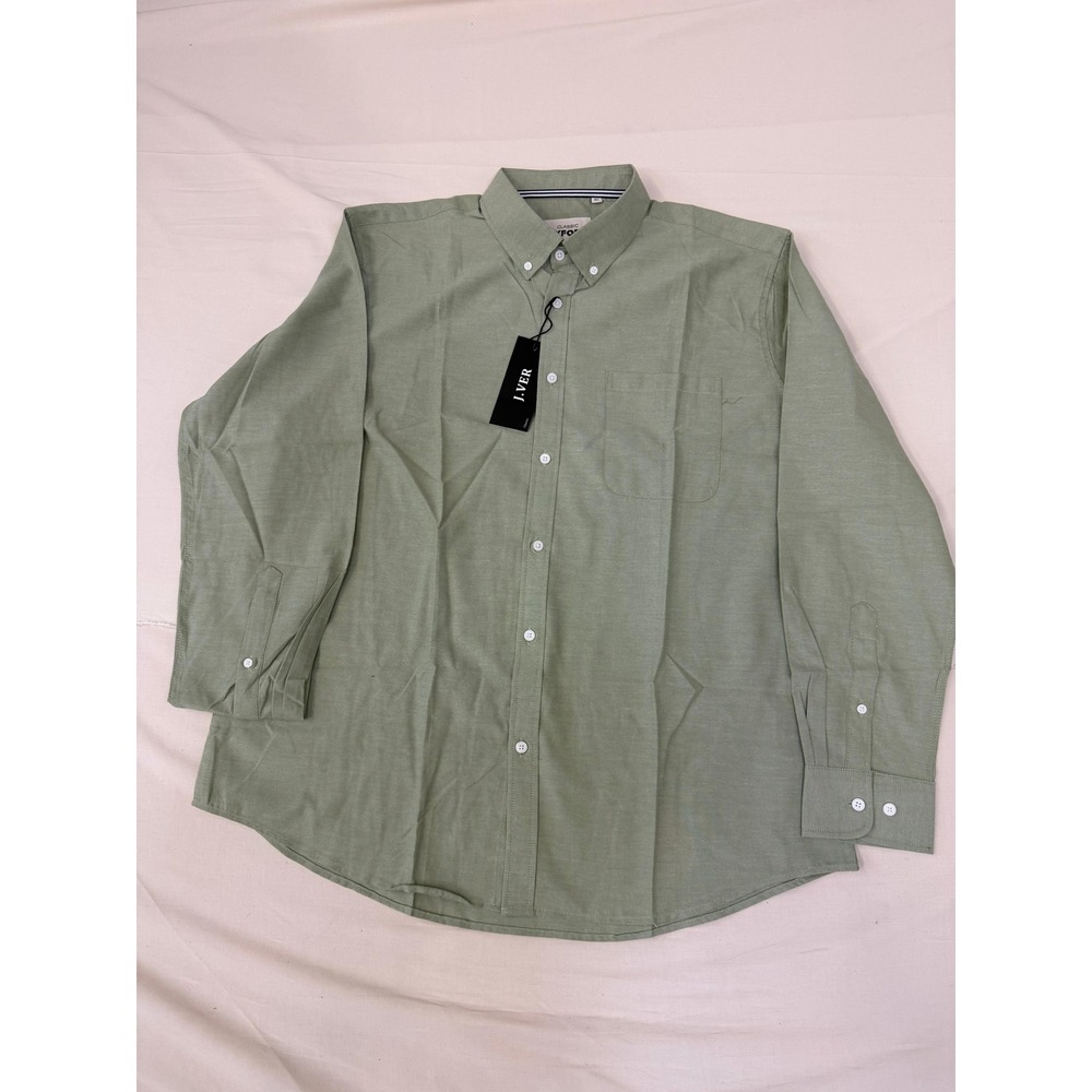 J.VER Mens Classic Oxford Button Down Shirt Sage Green Regular Fit XL‎ NWT